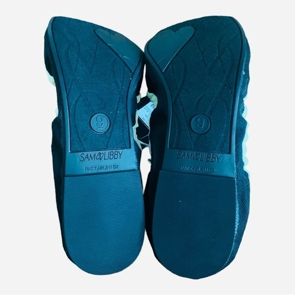 Sam & Libby Black Cream Ballet Flats Women’s Shoes Size 9 Elastic Bow NWT - Picture 6 of 7